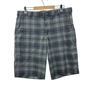 Nike Golf Mens 36 Gray Plaid Shorts